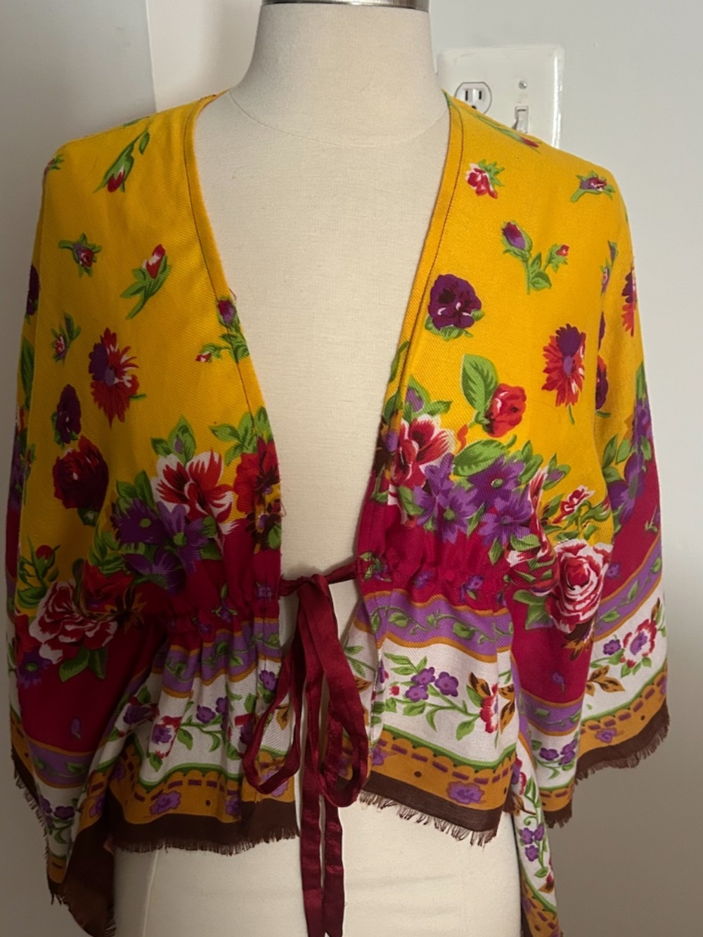 Rare vintage Betsey Johnson Yellow Floral Tunic